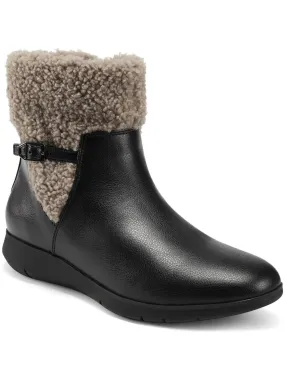 FERRA Womens Faux Leather Faux Fur Ankle Boots Quick Drying Functional Minimalist