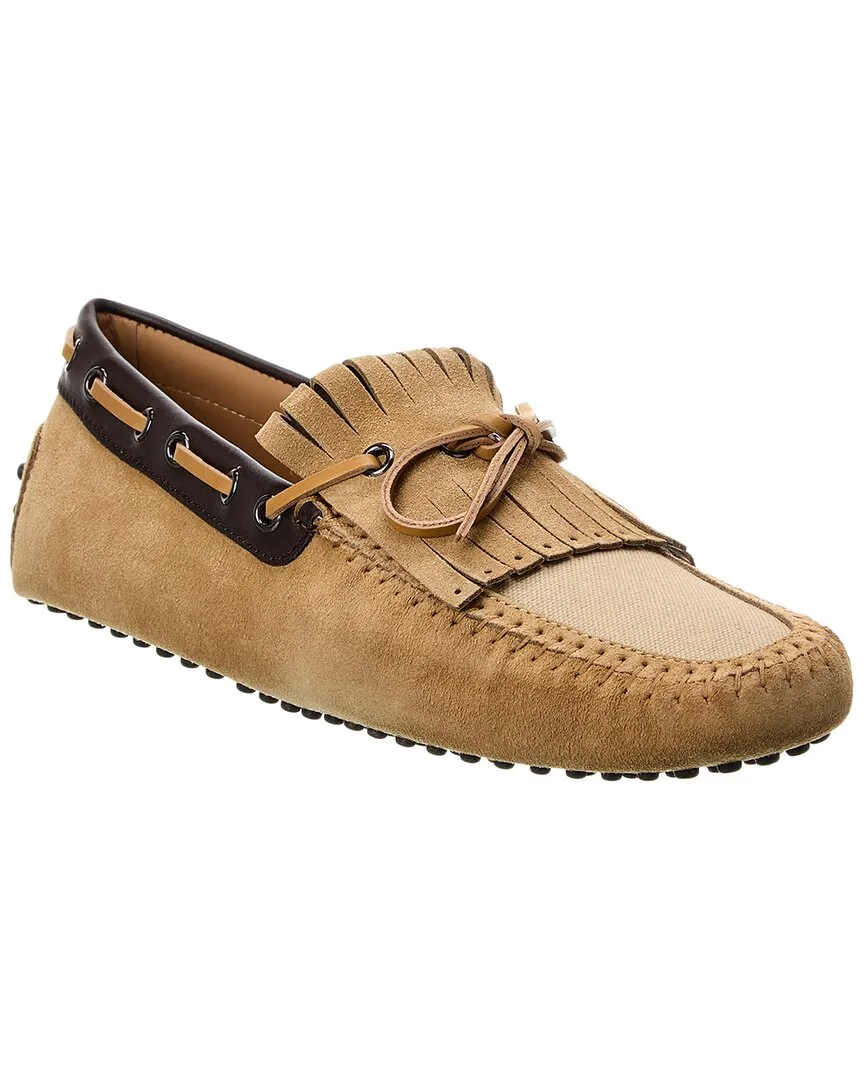 TOD??s Canvas & Suede Loafer Comfy Feel Smooth Steps