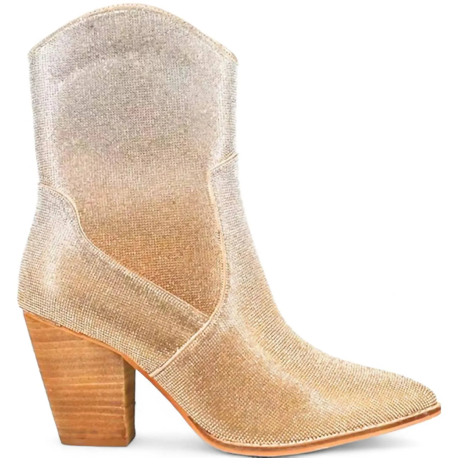 Walk Easy Anti Odor Rainy Day Commuter Women's Selfie Rhinestone Bootie In Gold Ombre