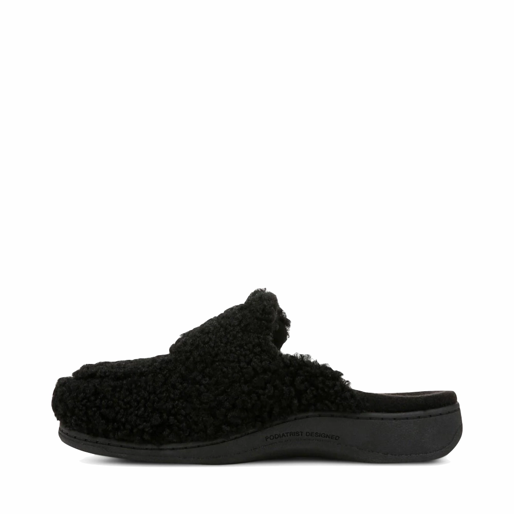 Vionic Women's Gemma II Mule Slipper in Black Comfort Memory Foam