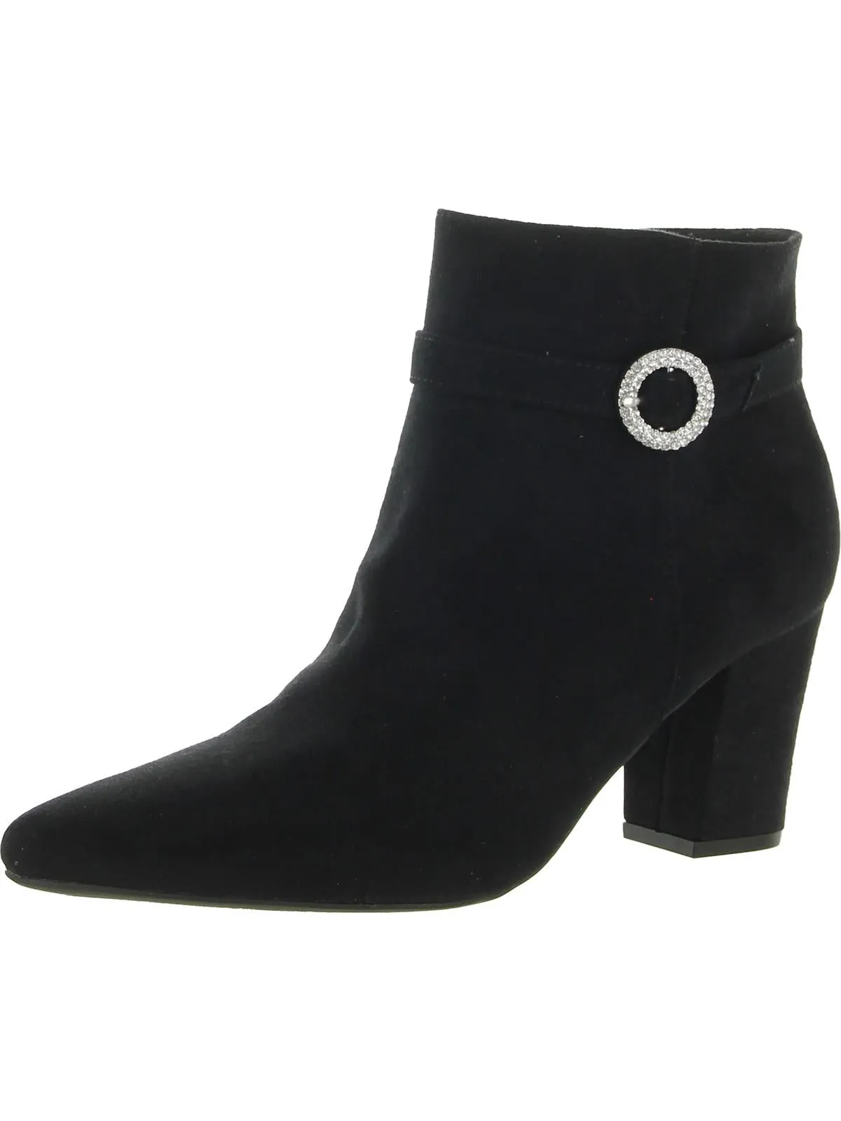 Practical Style Comfortable Shank Sparkle Womens Faux Suede Rhinestone Booties