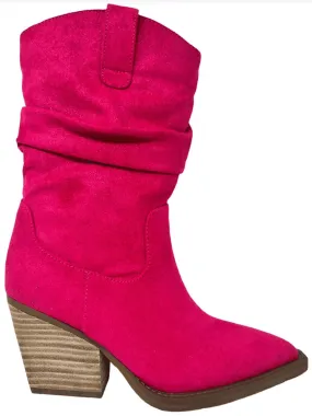 Suede Surface Women's Morocco Bootie Shoe In Pink