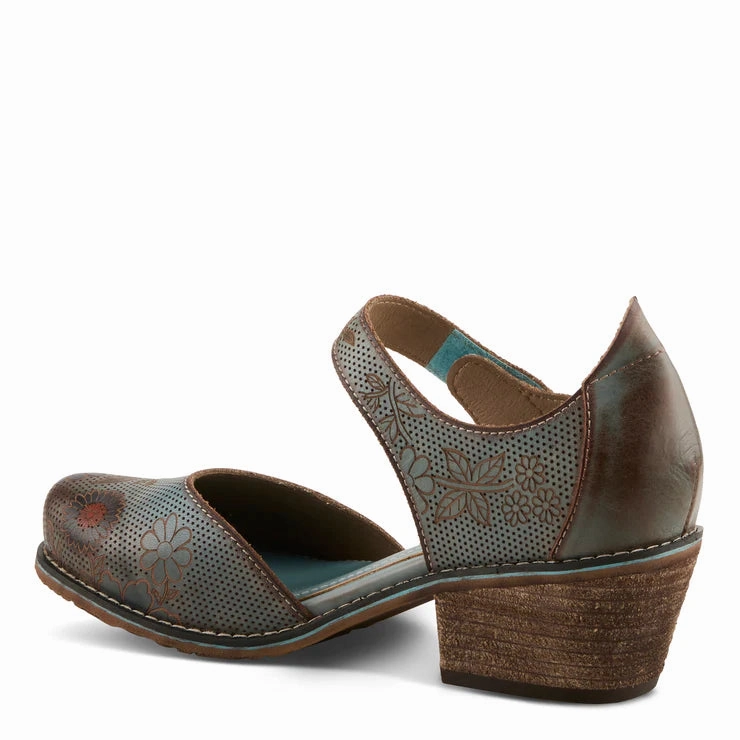 Spring Step Women's Cabracho Heeled Mary Jane in Blue Multi french chic