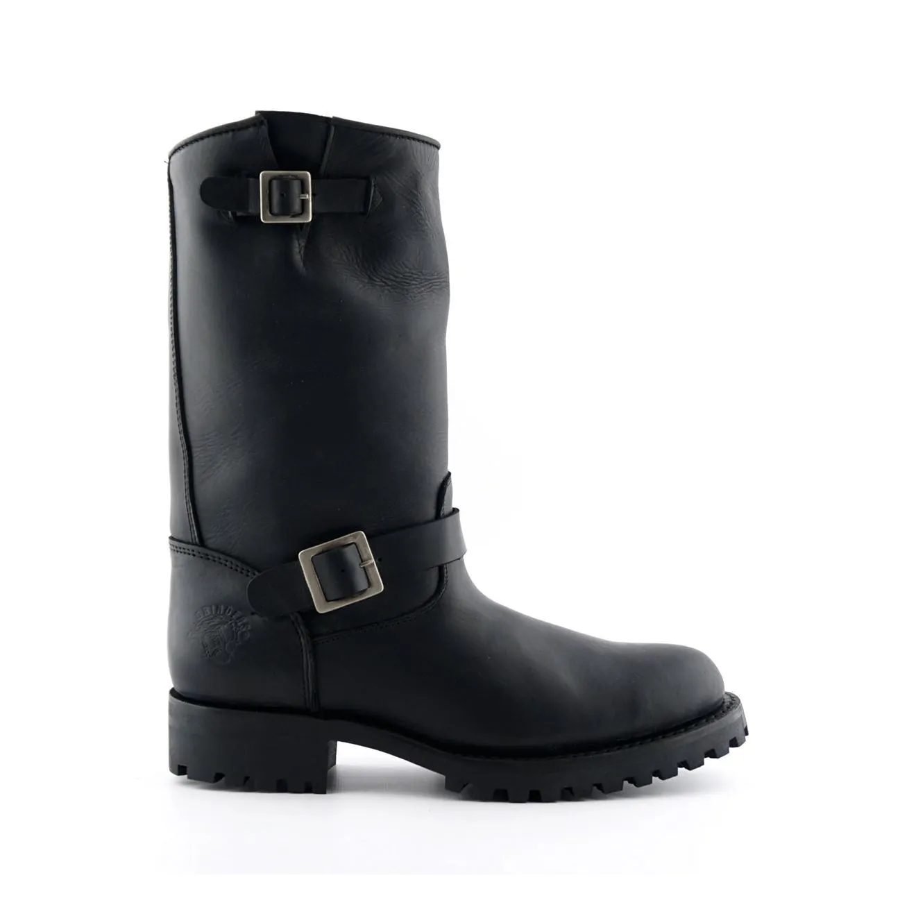 Rugged Built City Walking Grinders Mens Black Western Combat Leather Boots- Wild One