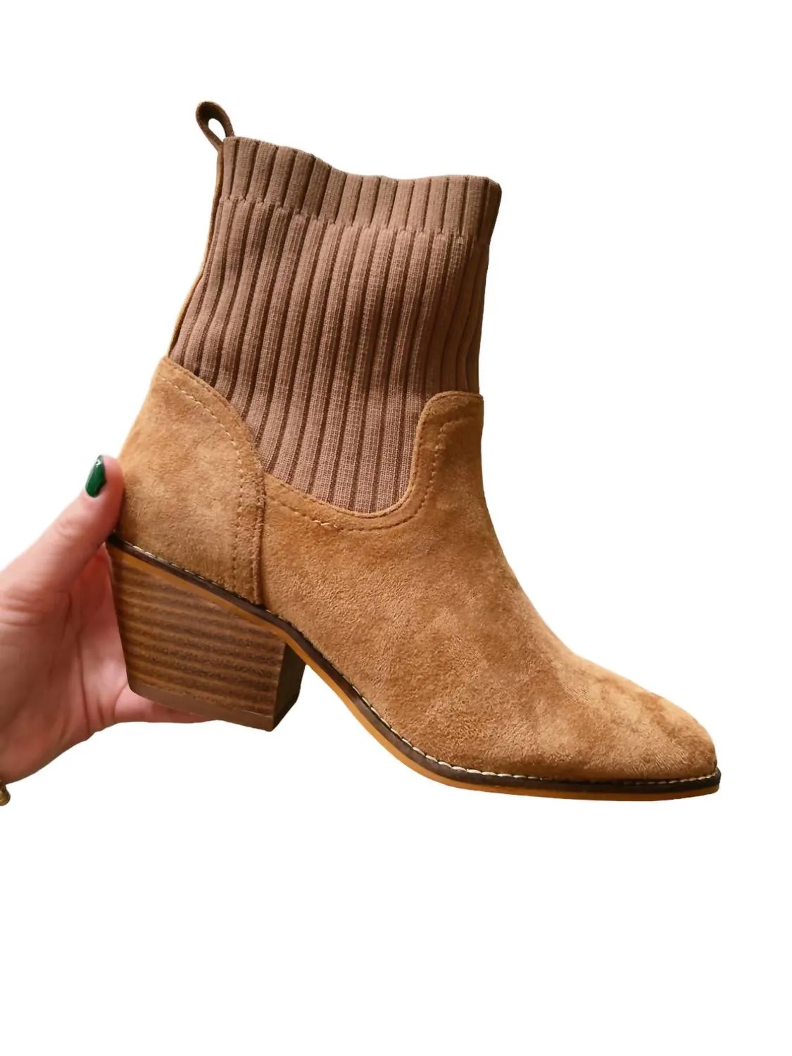 Breathable Mesh Panels Women's Courtney Ankle Boots In Camel