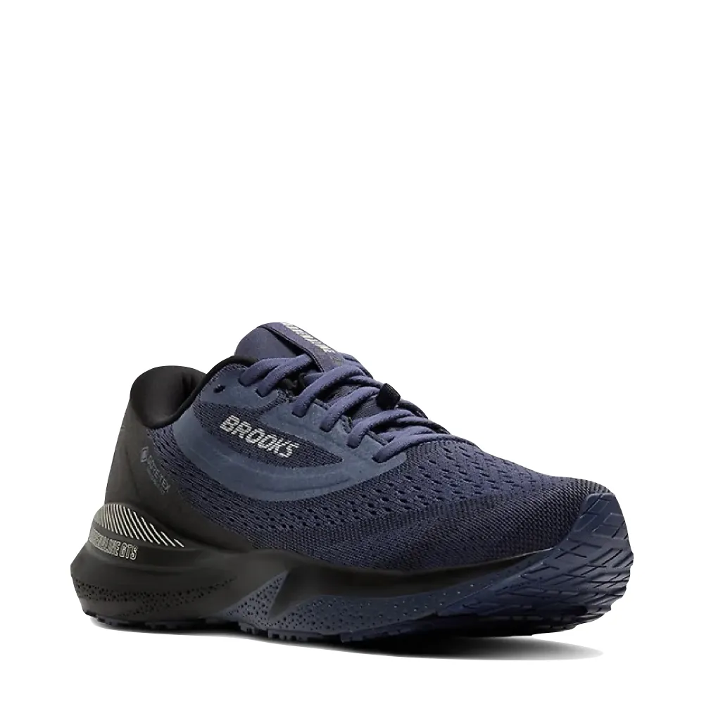 Brooks Men's Adrenaline GTS 24 GTX Waterproof Sneaker in Black/Nightshadow/Coconut Pure Lines Active Days