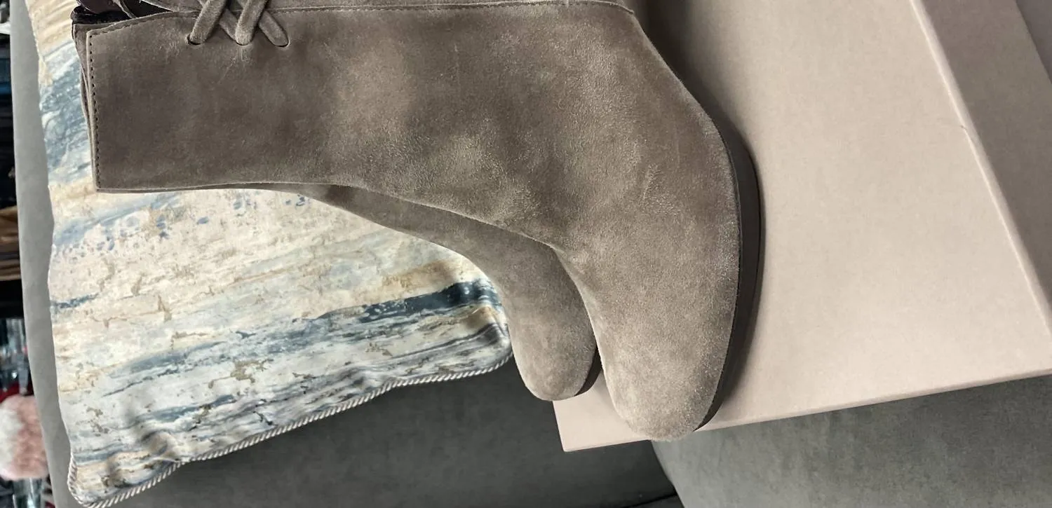 Chocolate Ankle Bootie Padded Shaft Quick Slip