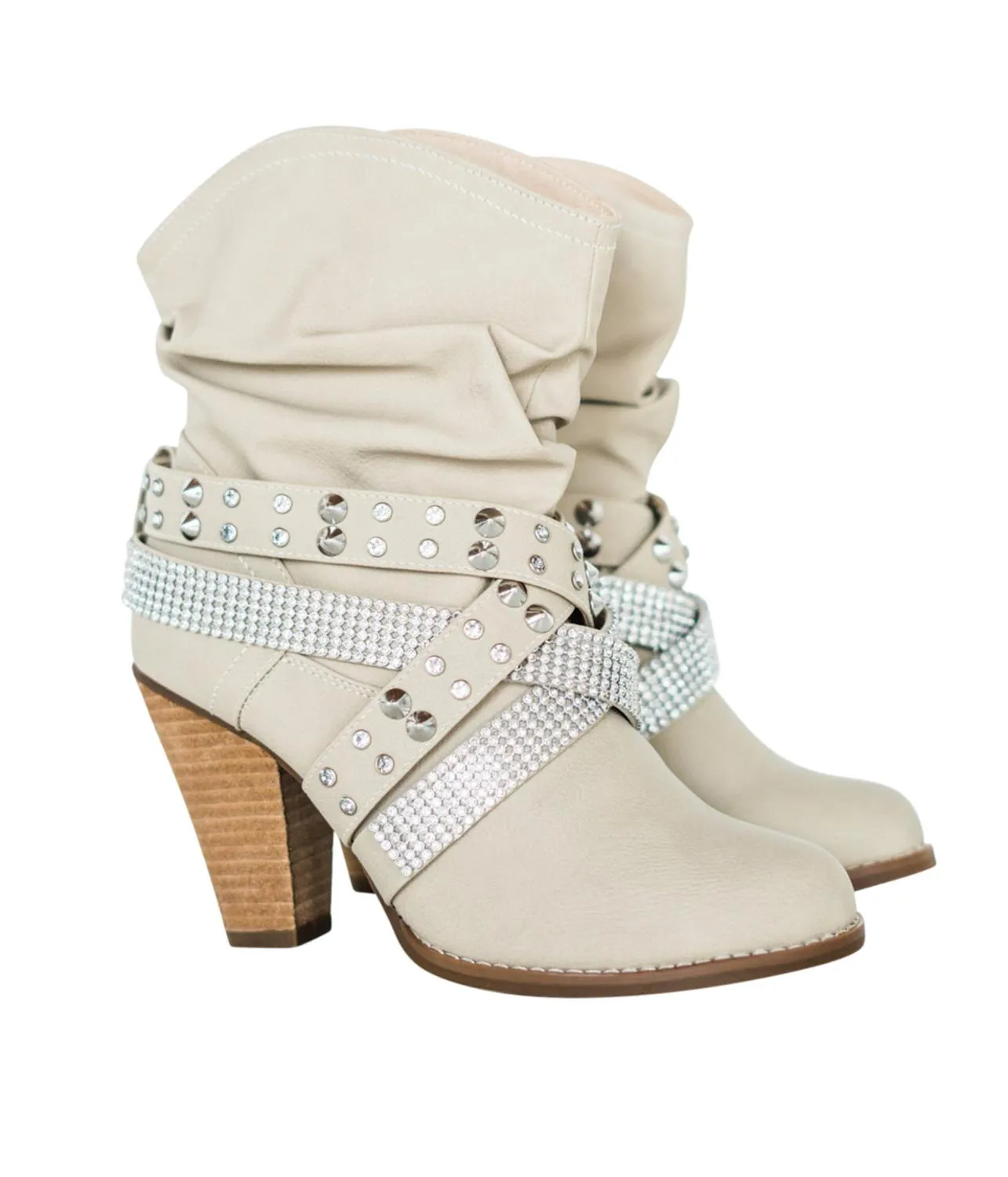 Women's Short Change Booties In Cream Thermoplastic Urethane Outsole Low Top