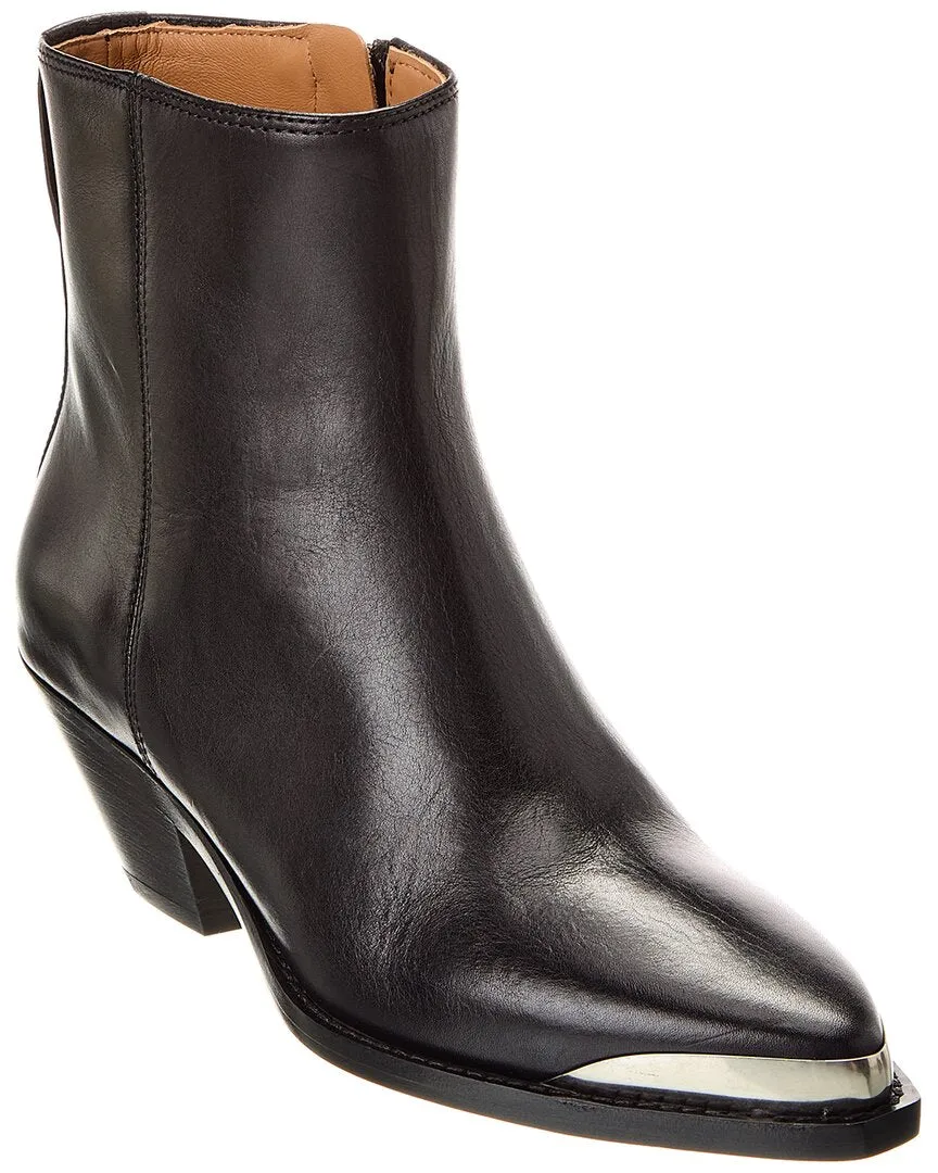 Isabel Marant Adnae Leather Bootie Trail Friendly Durable Design