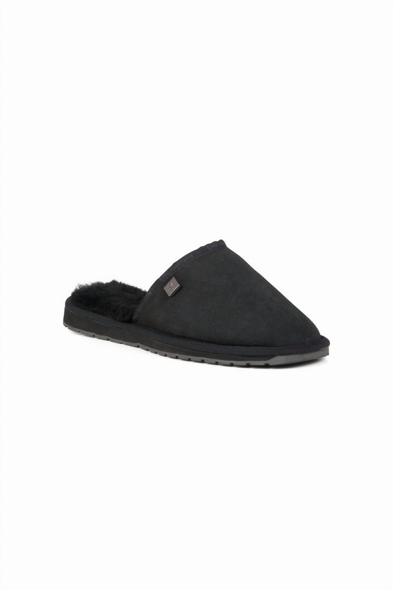 No Hassle Well Designed Slip On Men's Platinum Yamba Scuff Slipper In Black