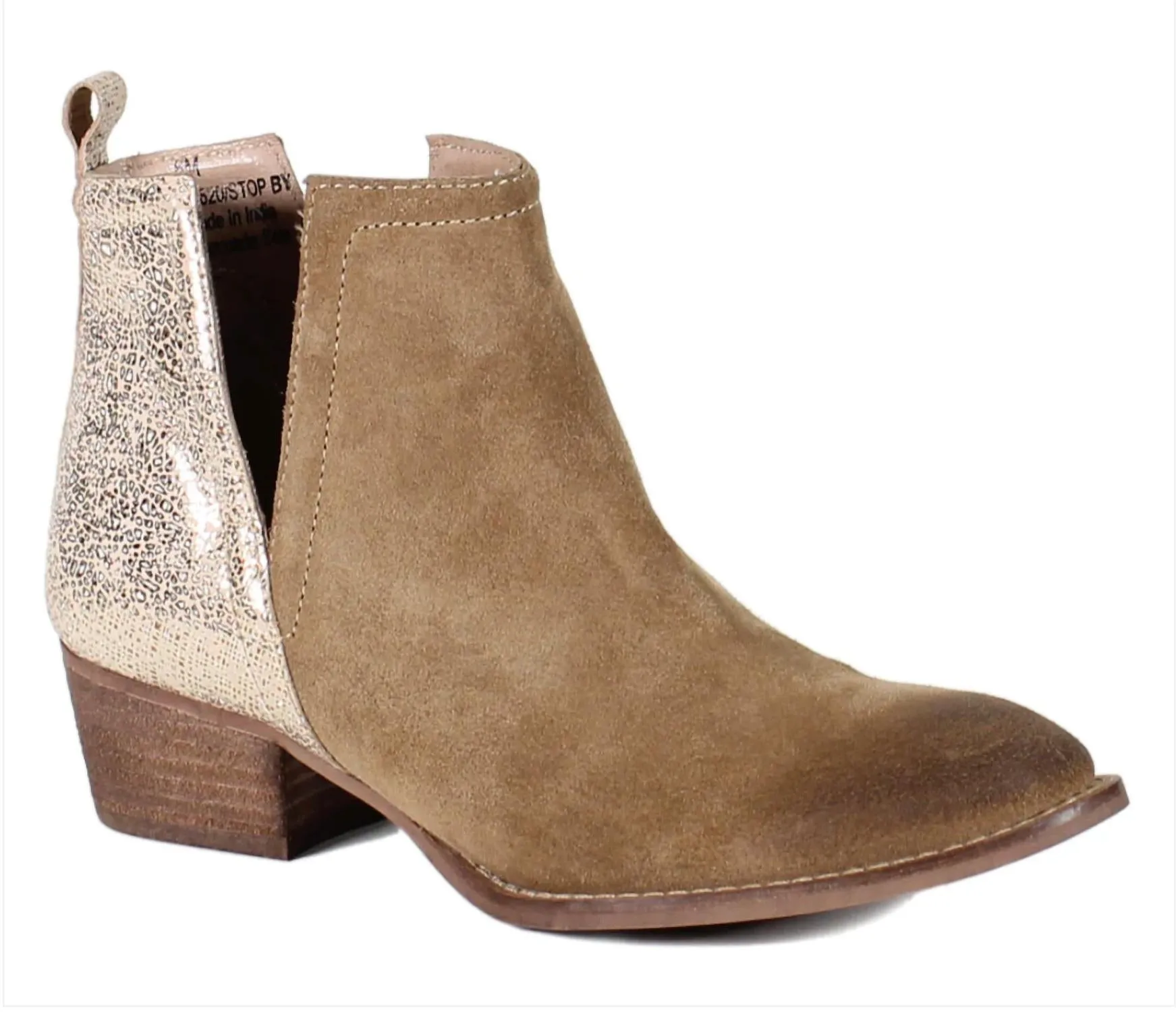 Stable Support Cold Weather Commuter Feather Light Daily Walks Stop By Metallic Leather Boots In Camel Suede/beige
