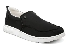 Durable Comfort Flexible TPU Men's Seaview Canvas Slip-On Shoes In Black