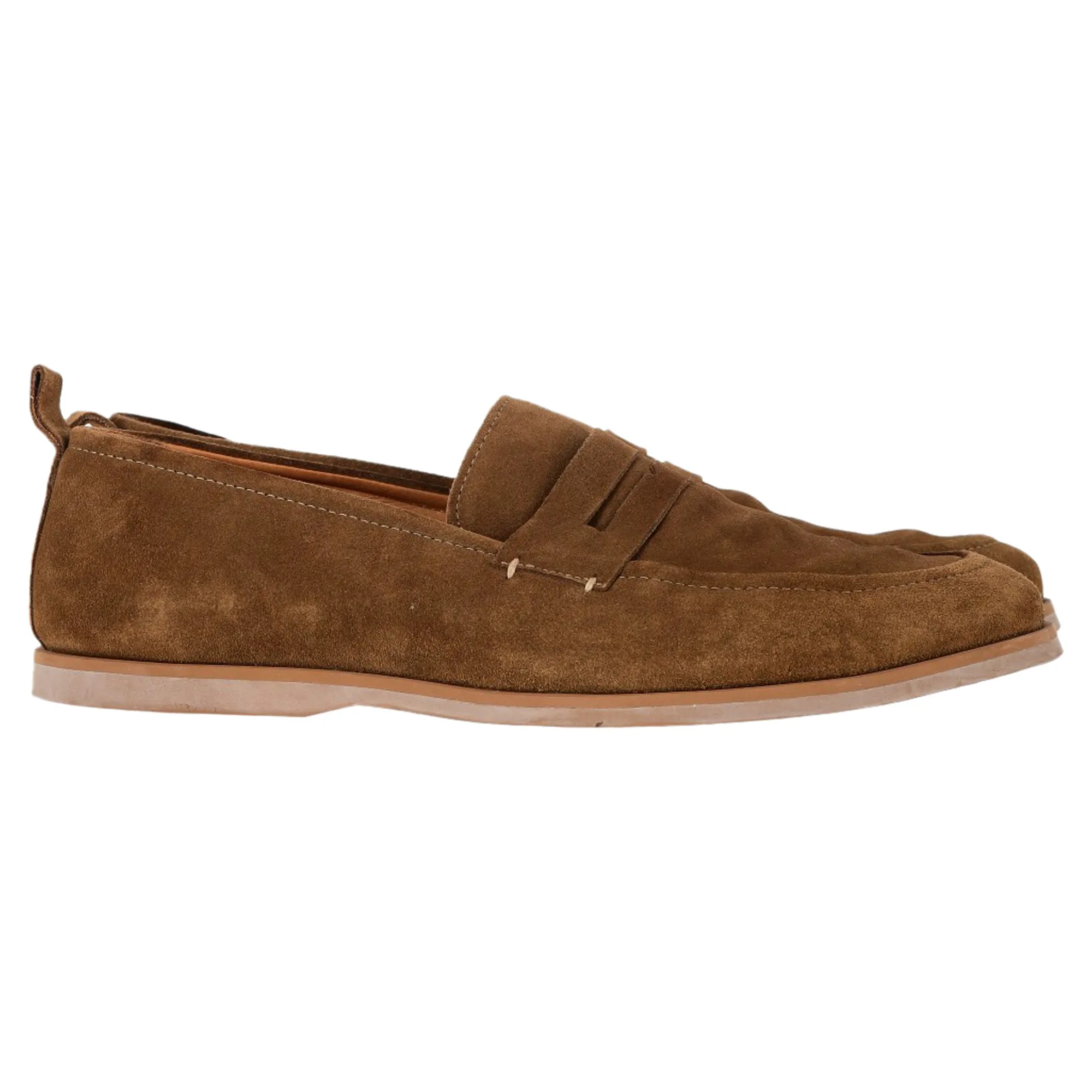 Mr P. Regenerated Penny Loafers in Brown Suede Foot Freedom