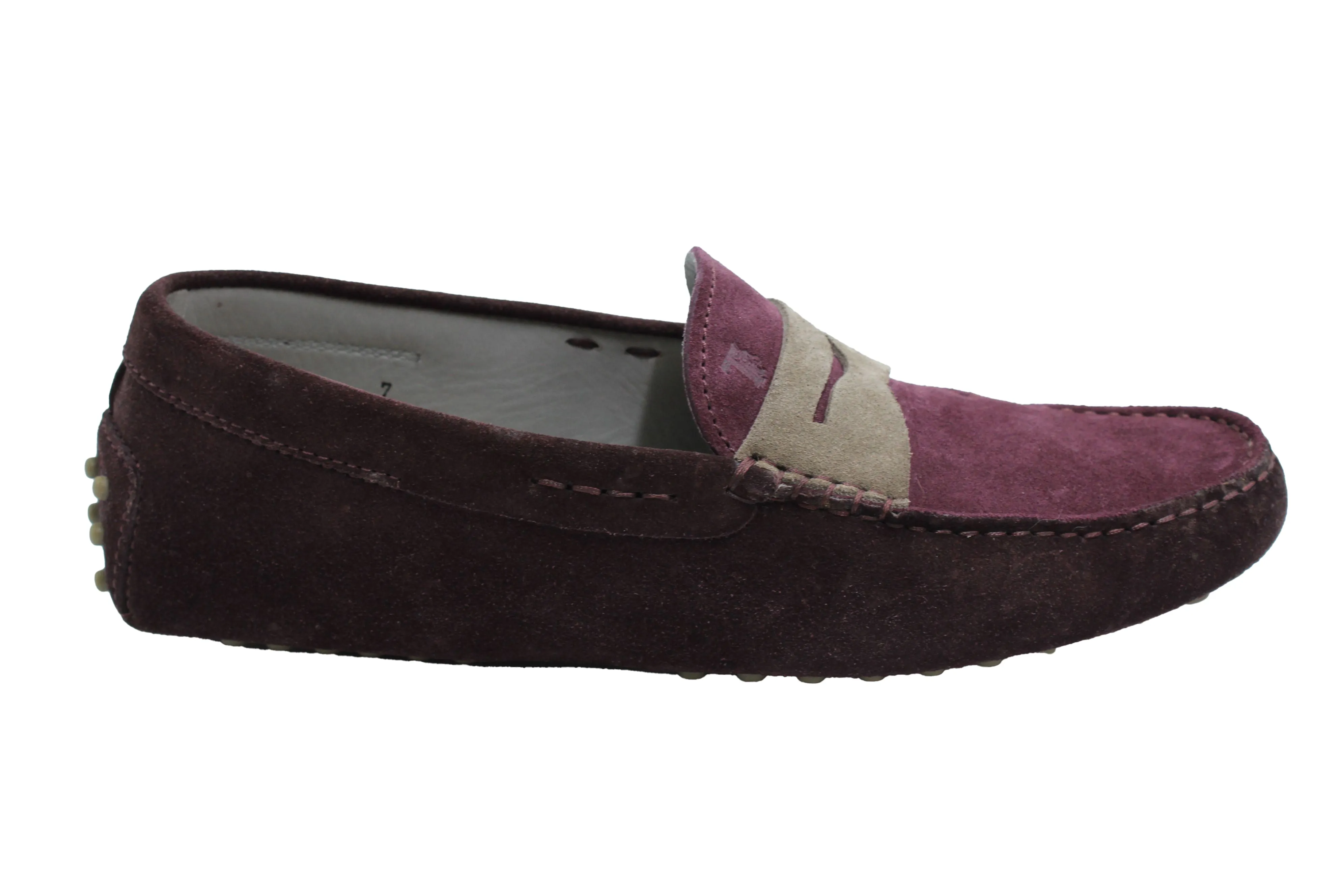 Travel Ease Tod's Gommino Penny Driving Shoes in Purple Suede