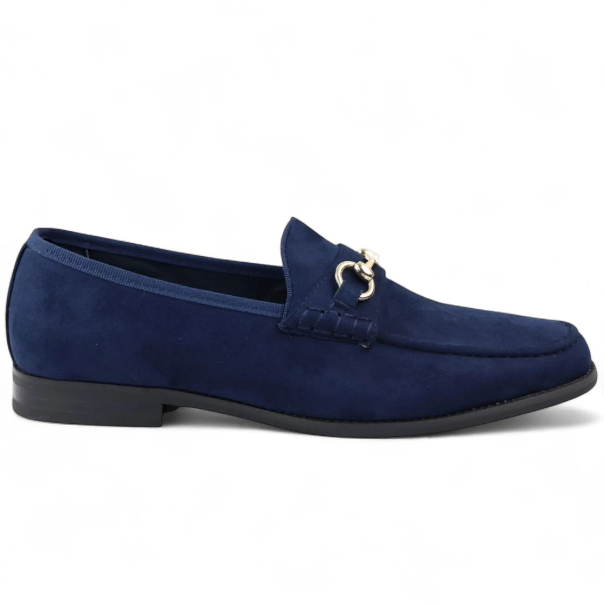 Men's Navy Suede Moccasin Leather Lined Loafers Walk Fit Comfort Arch Supportive Slip On