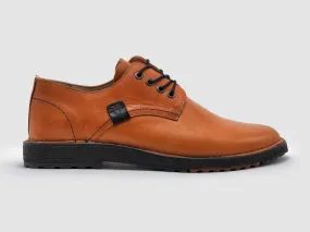 Comfy Everyday Men's Derby Leather Dress Shoes In Orange