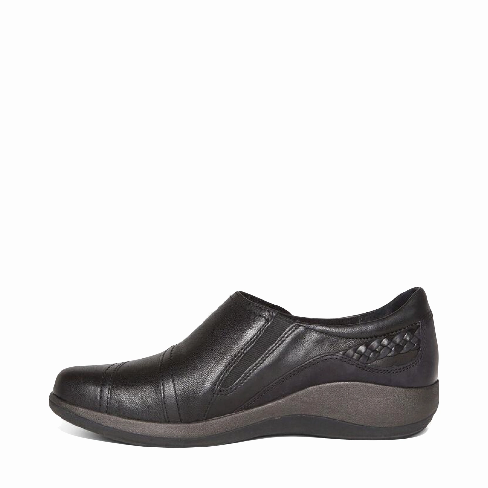 Aetrex Women's Karina Slip On in Black Point Tip