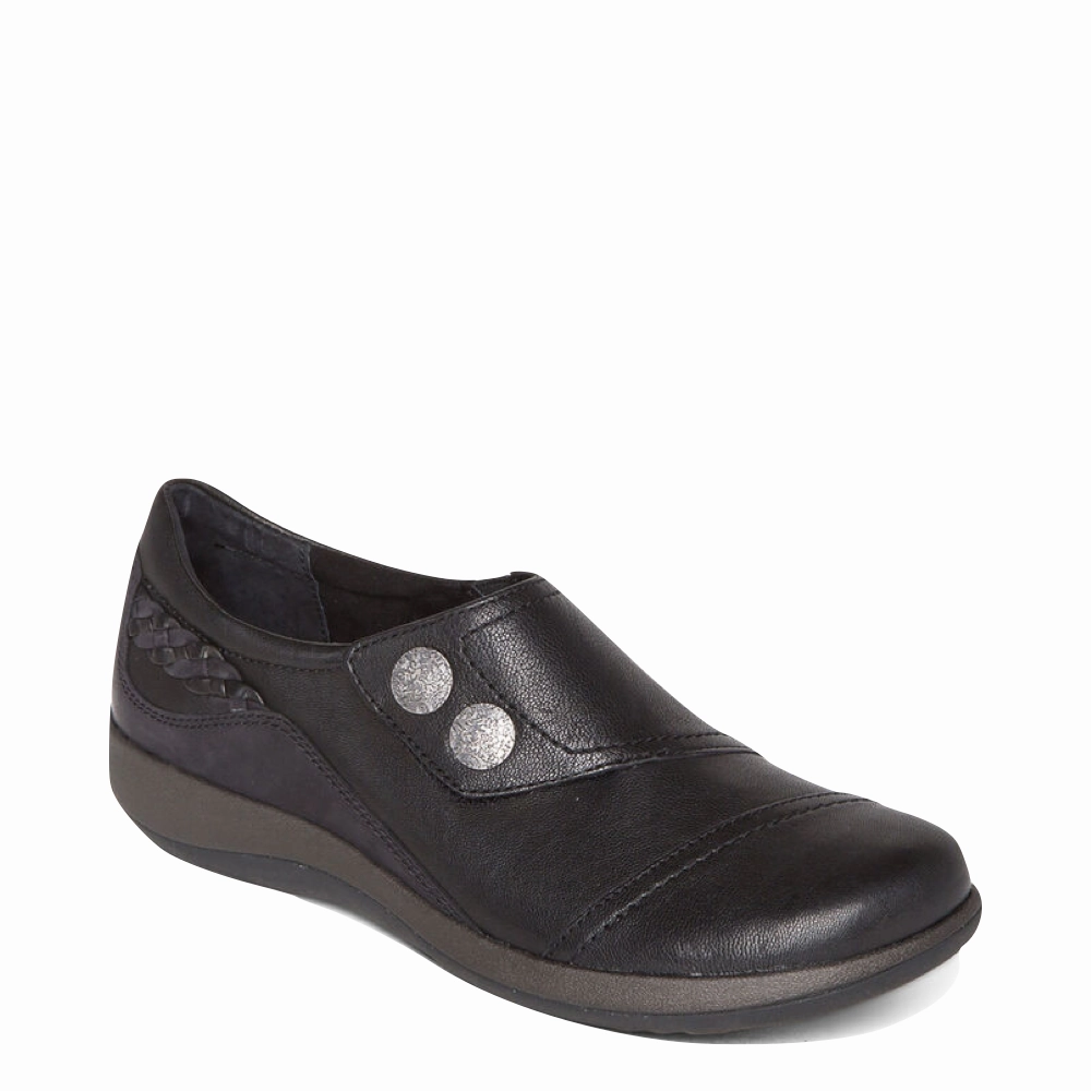 Aetrex Women's Karina Slip On in Black Line Fit