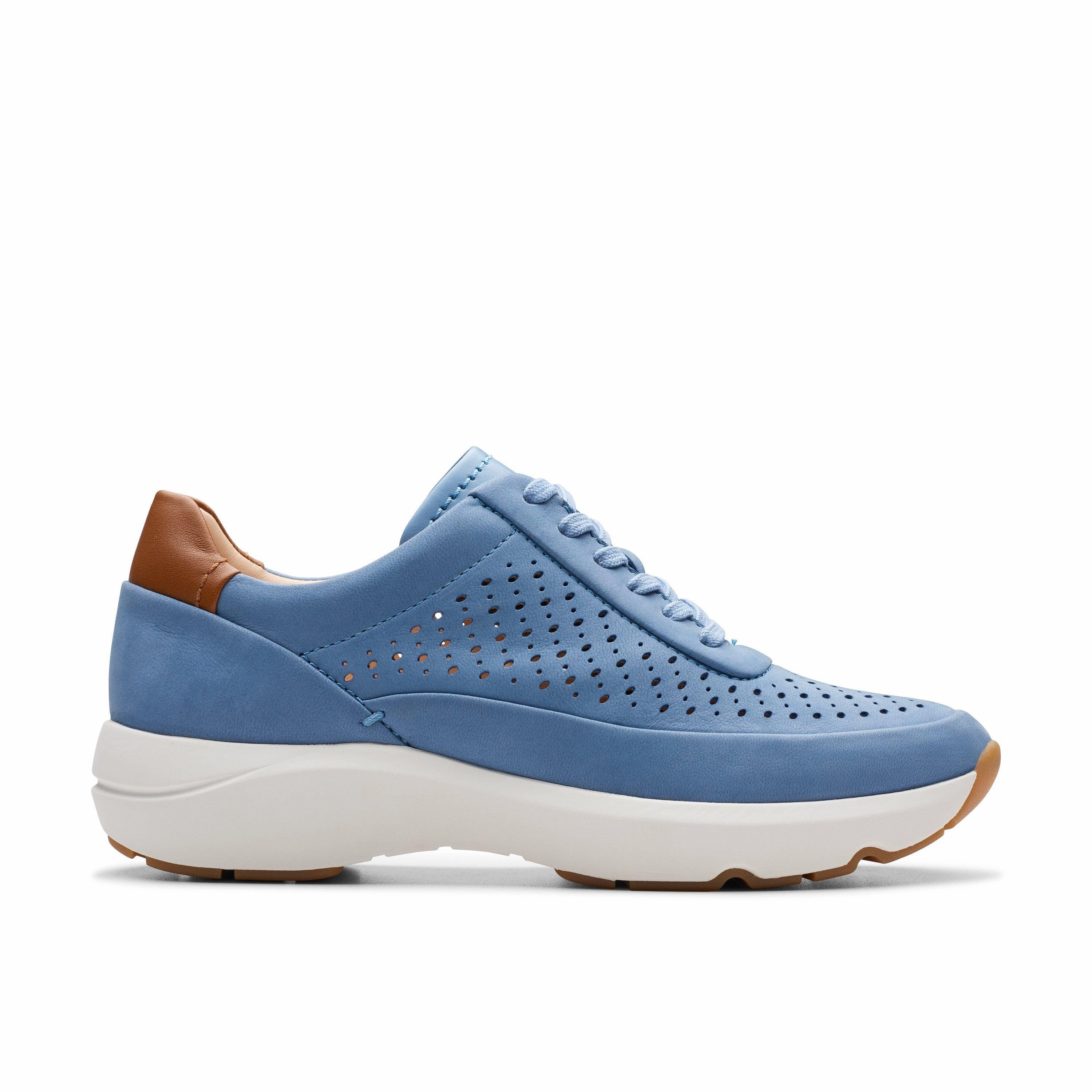 Clarks TIVOLI GRACE in Blue Nubuck Transparent Monofilament Layers
