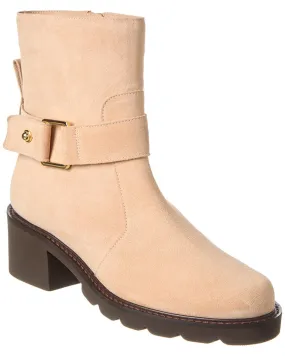 Stuart Weitzman Boulevard Moto Zip Suede Bootie Low Profile Active Nomad Flex Groove Design