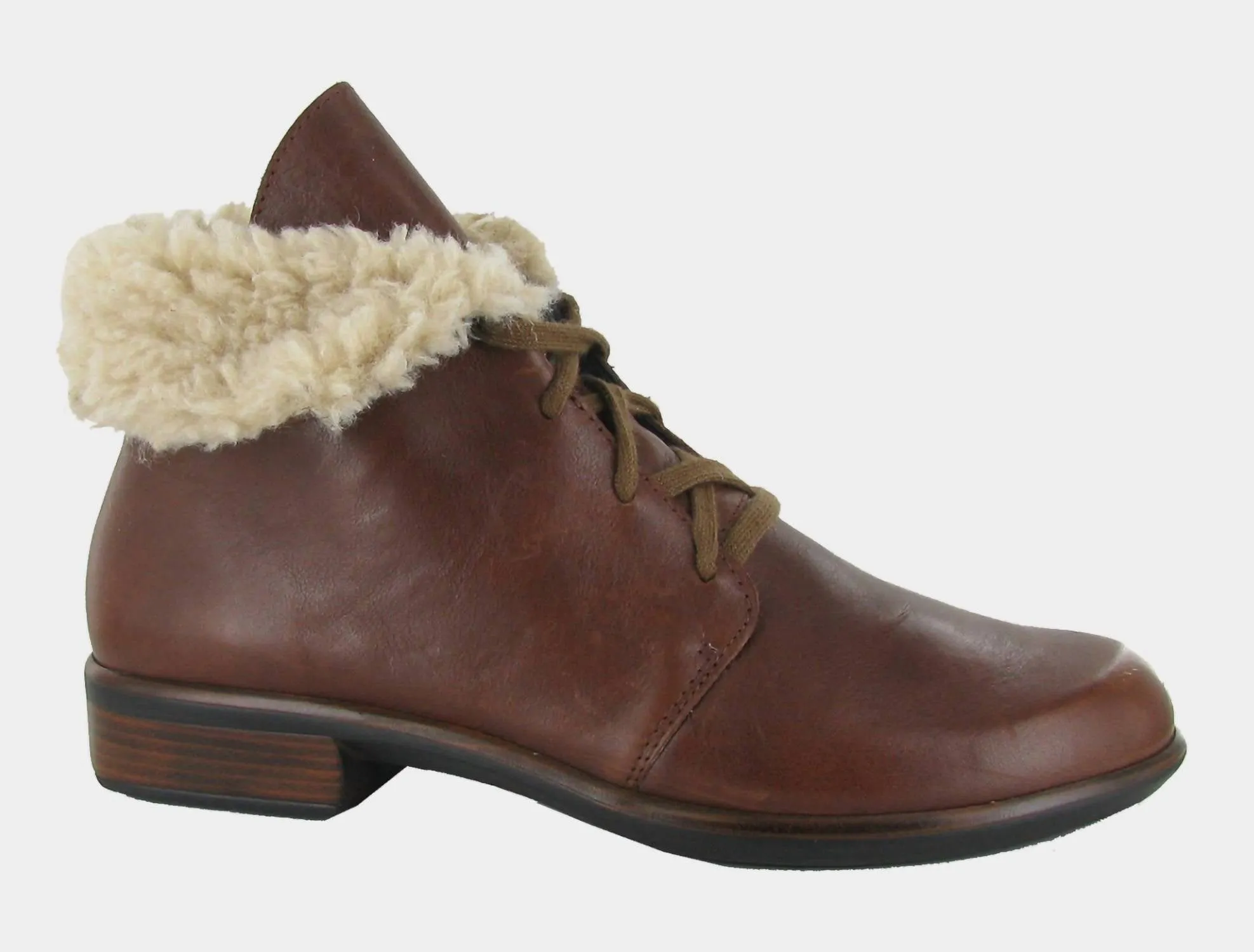 Women's Pali Booties In Soft Chestnut Leather Asymmetric Lacing System Beach Walk