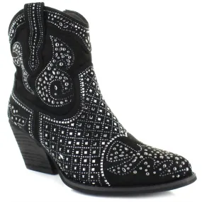 Sturdy Build Women's Show Stopper Bling Boot In Black