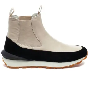 Women's Eloise Chelsea Boot In Beige Leather Grippy Outsole Weather Resistant User Croc Look