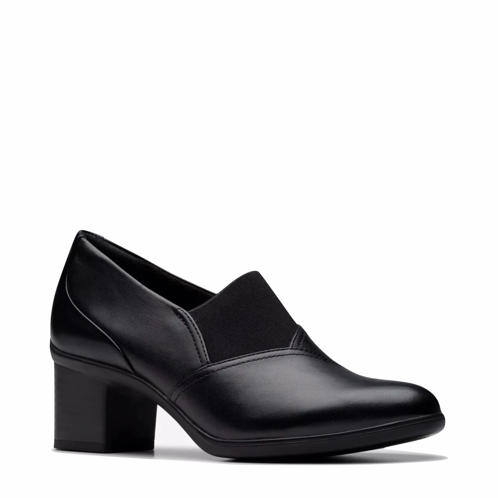Clarks Women's Shaya Tess Heeled Shoe in Black Dual Hue Everyday Style