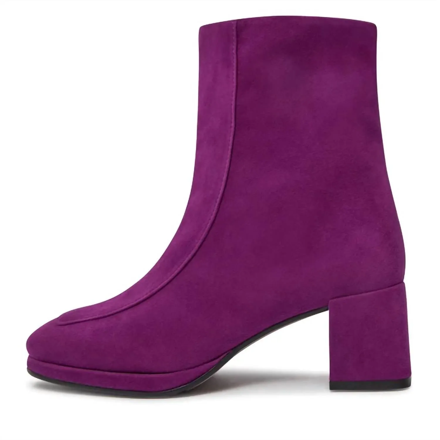 Simple Fit Suede Ankle Boot In Malve