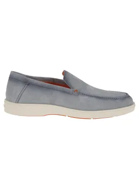 Suede Moccasin With Round Toe And Signature Detail Slip Access Effortless Style Walk