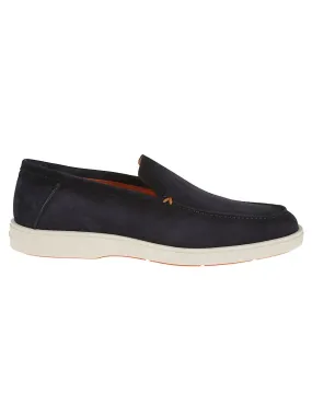 Flexible Sole Suede Moccasins With Wide Sole And Signature Detailing