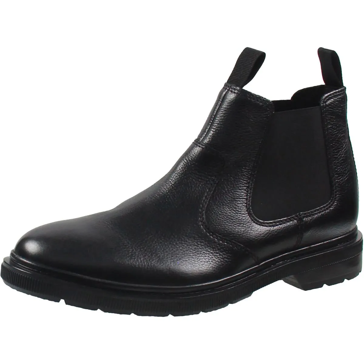 Burchi Mens Textured Leather Chelsea Boots Reinforced Heel Counter