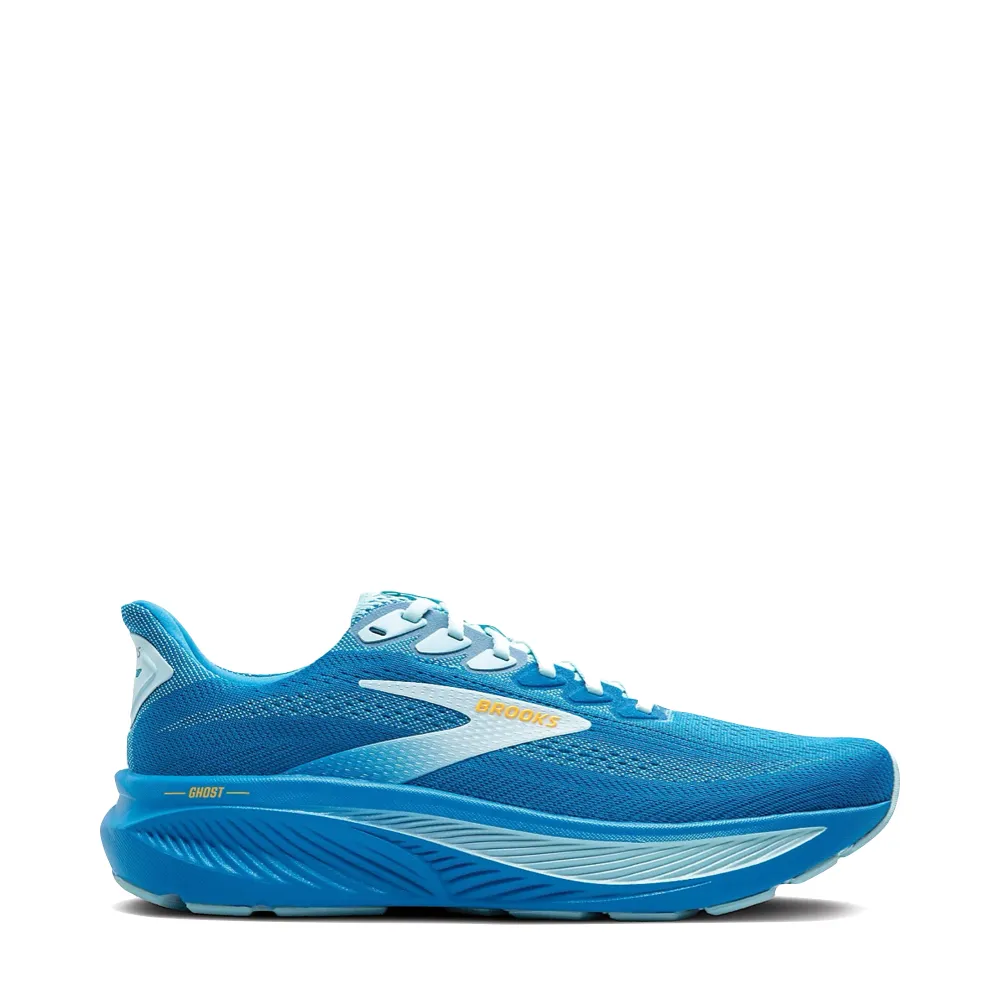 Brooks Men's Ghost 17 Sneaker in Cloissone/Blue/Orange Minimalist Styling City Hustle