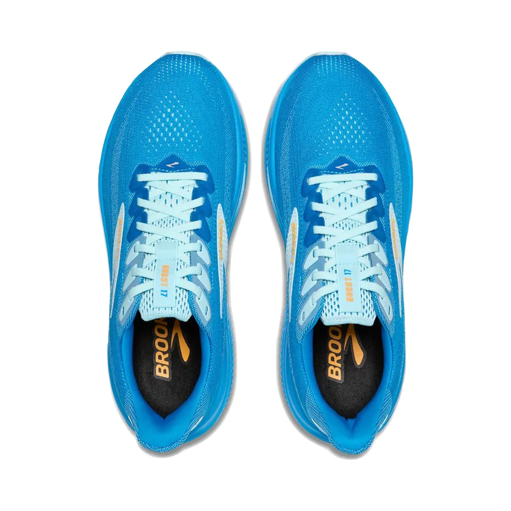 Brooks Men's Ghost 17 Sneaker in Cloissone/Blue/Orange Comfortable Sole
