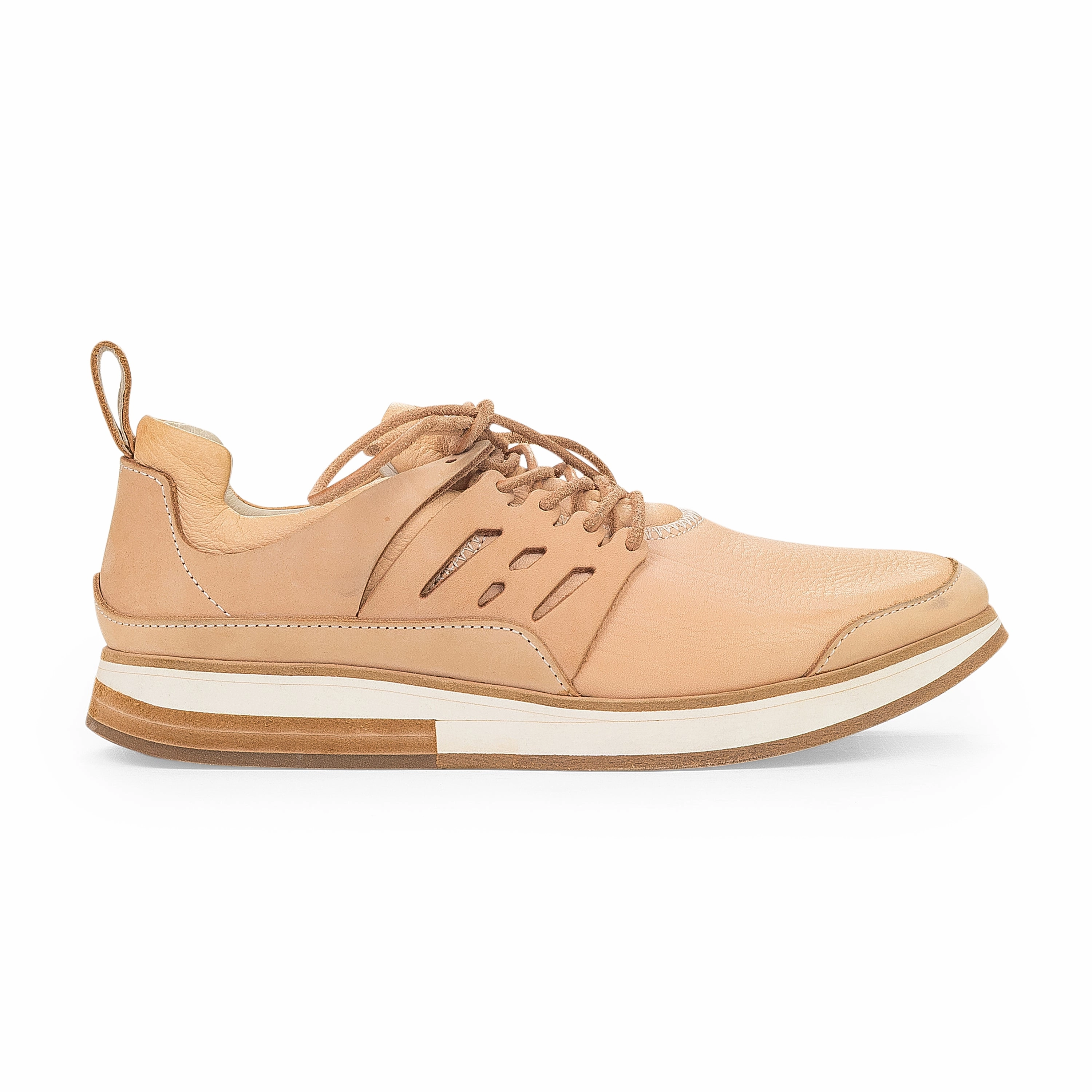 BEIGE NATURAL LACE UP SNEAKERS Road to Trail Versatility