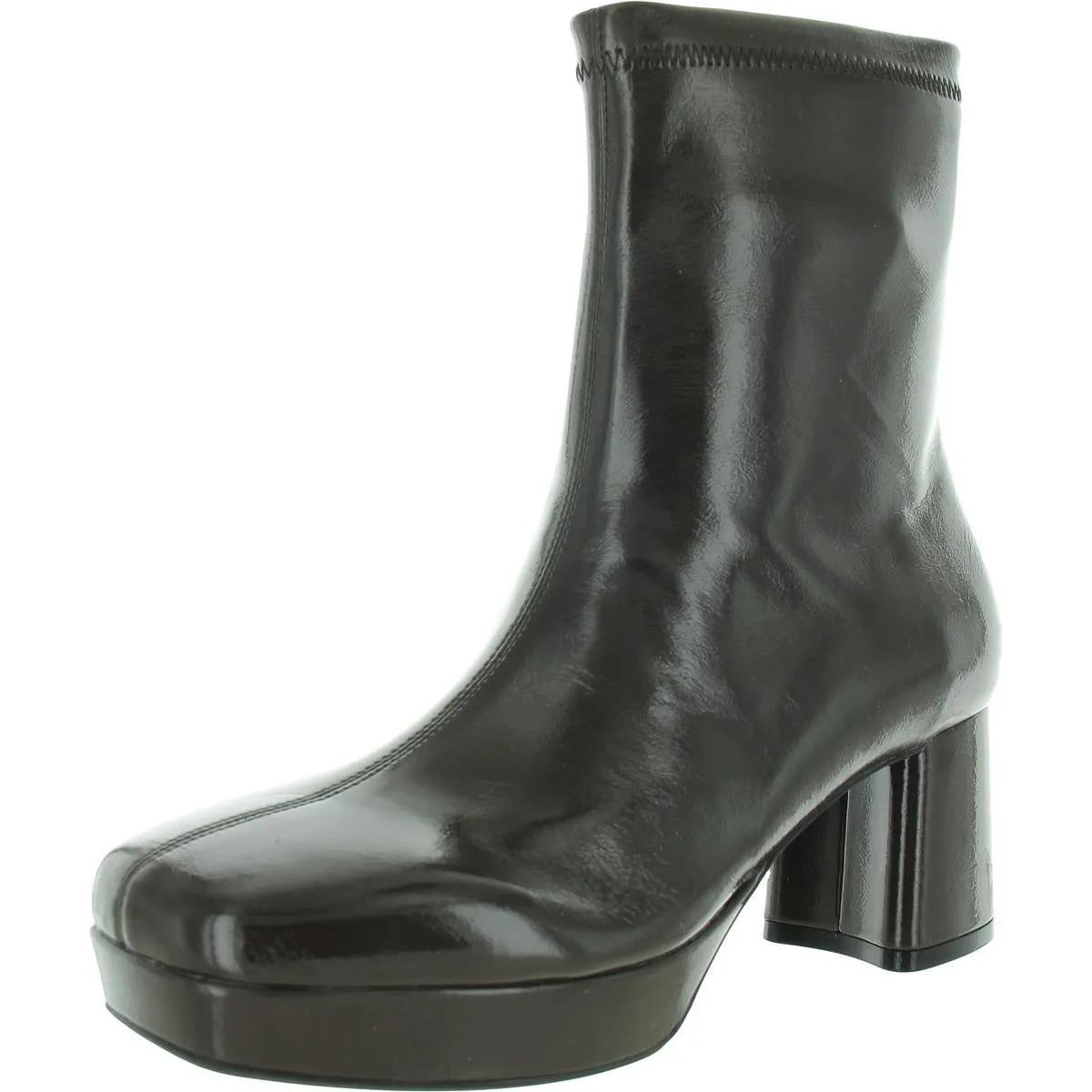 High   Quality Low Profile Rainy Day Commuter Sussex Womens Patent Platform Ankle Boots