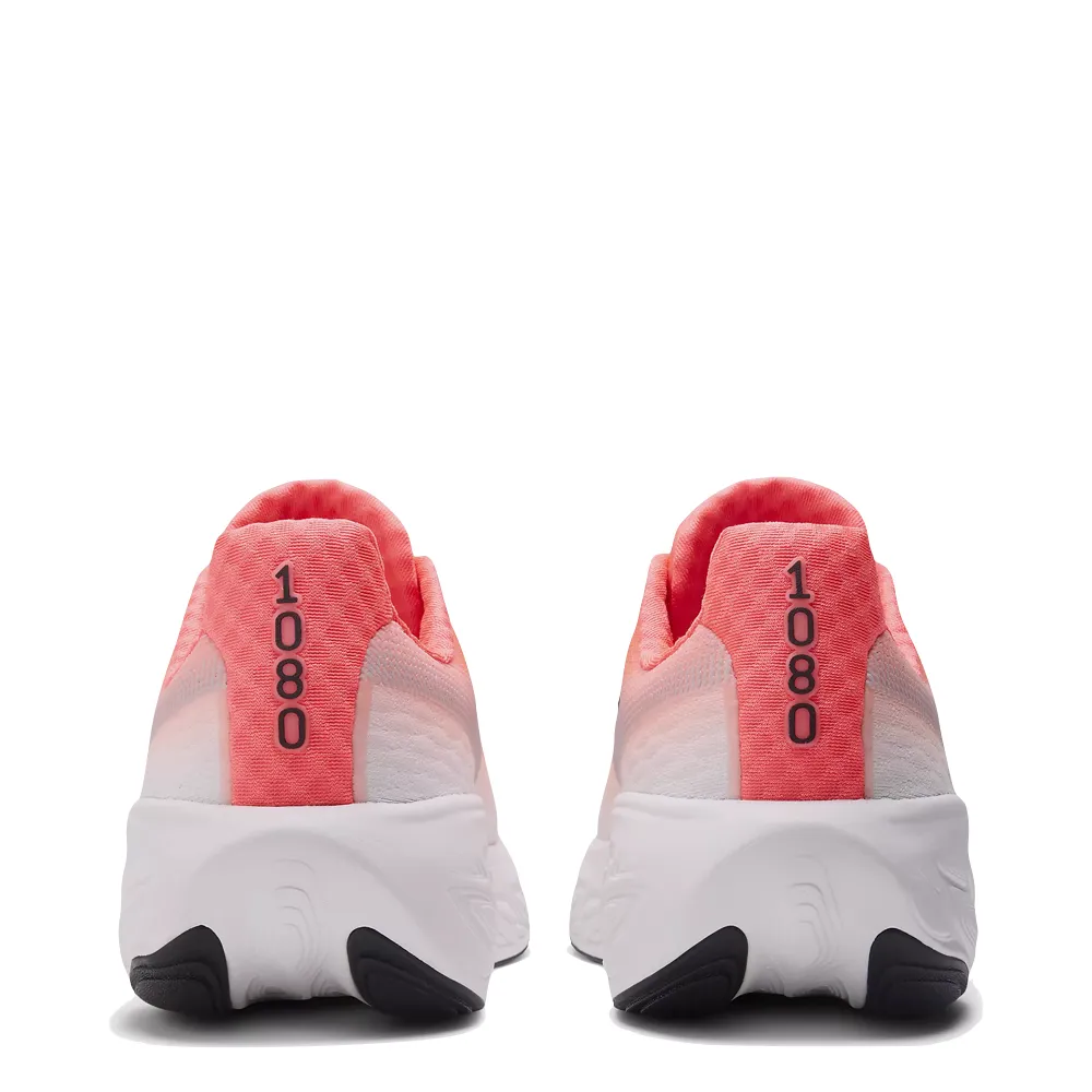 New Balance Men's Fresh Foam X 1080v14 in Urgent Red with Reflection and Black Impact Resistant Midsole