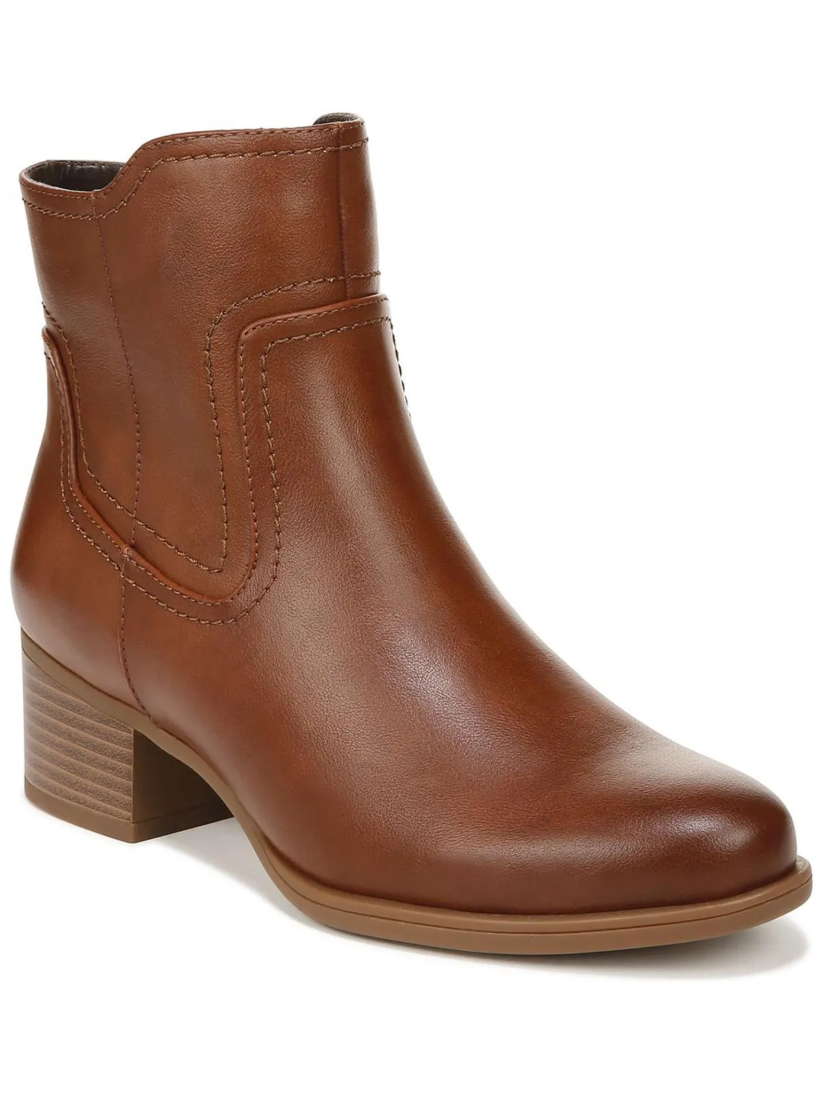 Smooth Texture Low Profile Urban Commute Kelby Womens Faux Leather Almond Toe Ankle Boots