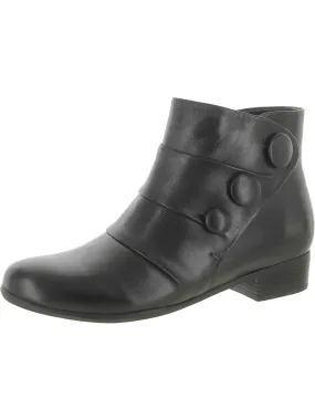 Sleek Outline Mila Womens Leather Button Ankle Boots