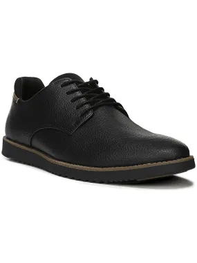 Sync Mens Faux Leather Lace-Up Oxfords Comfortable Heel Anti Odor