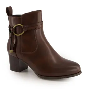 Women's Fashion Booties In Brown NYC Street Waterproof Morning Walk