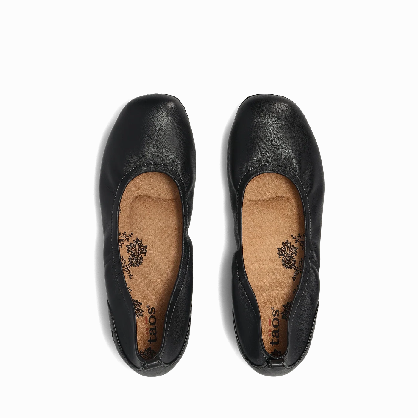 Durable heel counter Taos Women's Chit Chat Leather Flat in Black