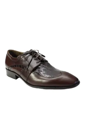 Seamless Interior Finish Easy Slip Tardini Mens Brown Genuine American Alligator Cordovan Leather Shoes