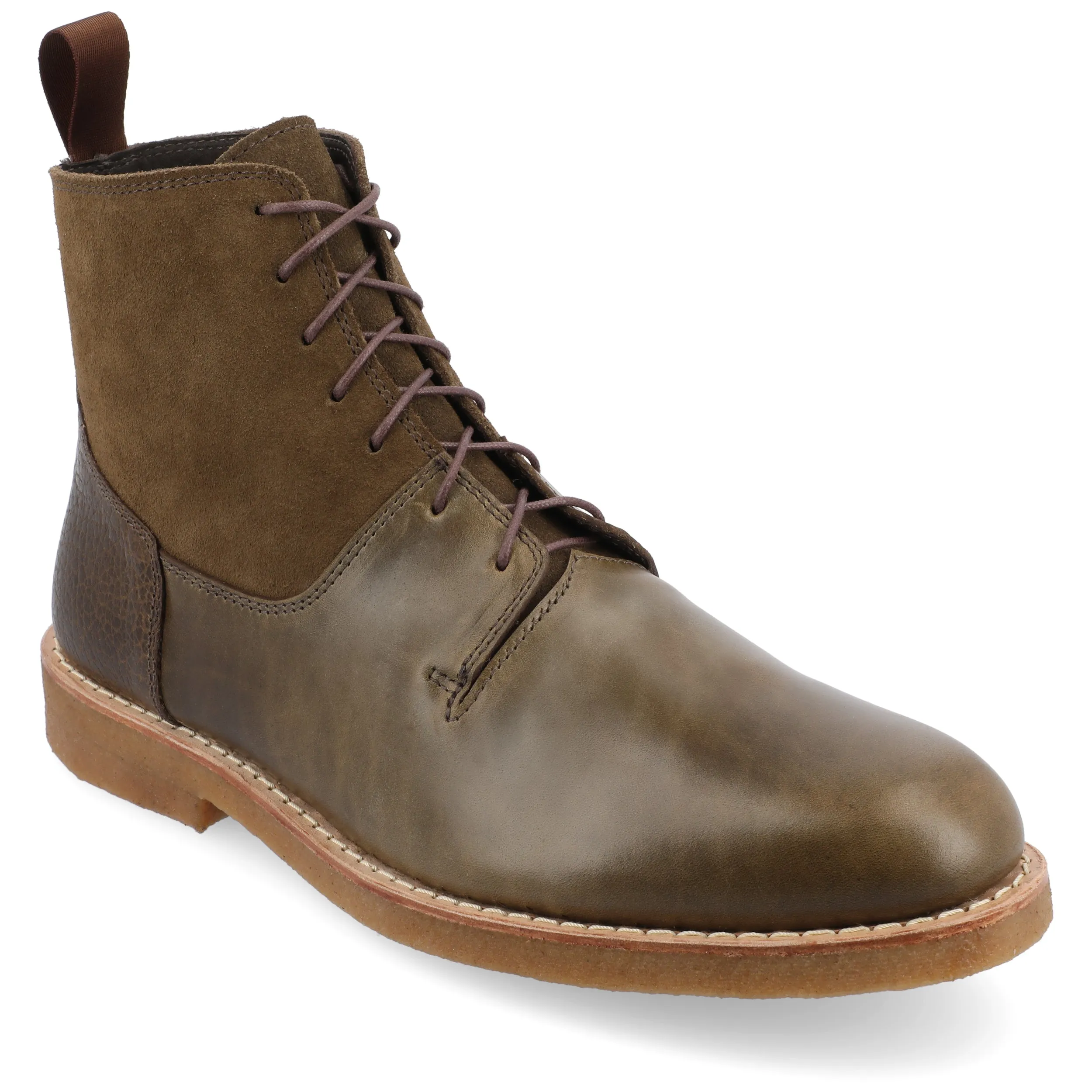 Cushioned Step Night Travel Rubber Outsole The Douglas Boot in Olive