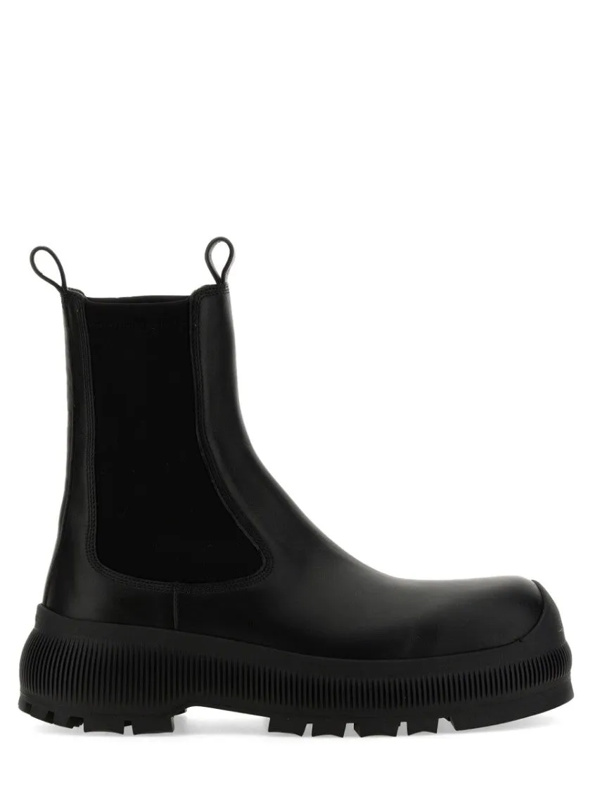 Air Move Black Calf Leather Chelsea Boots