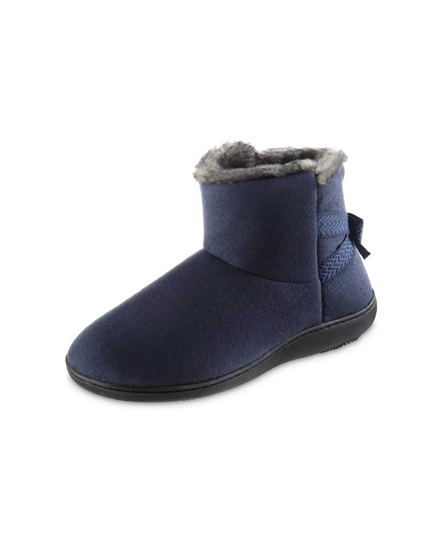 Women's Microsuede Mallory Bootie In Navy Blue Low Profile Comfort Seeker