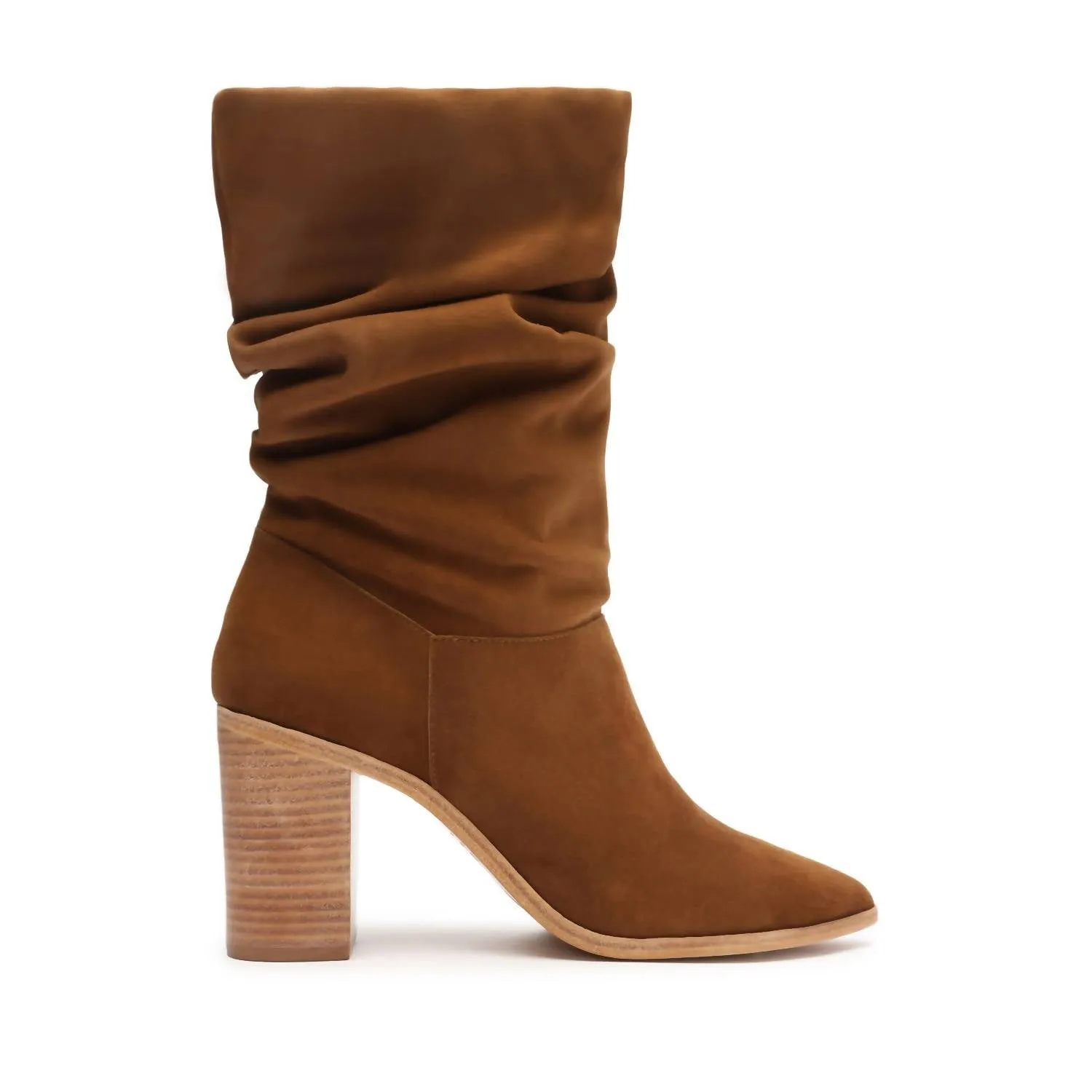 Shock Absorbing Morning Walk reinforced sole Women Ashlee Block Suede Bootie In Bear