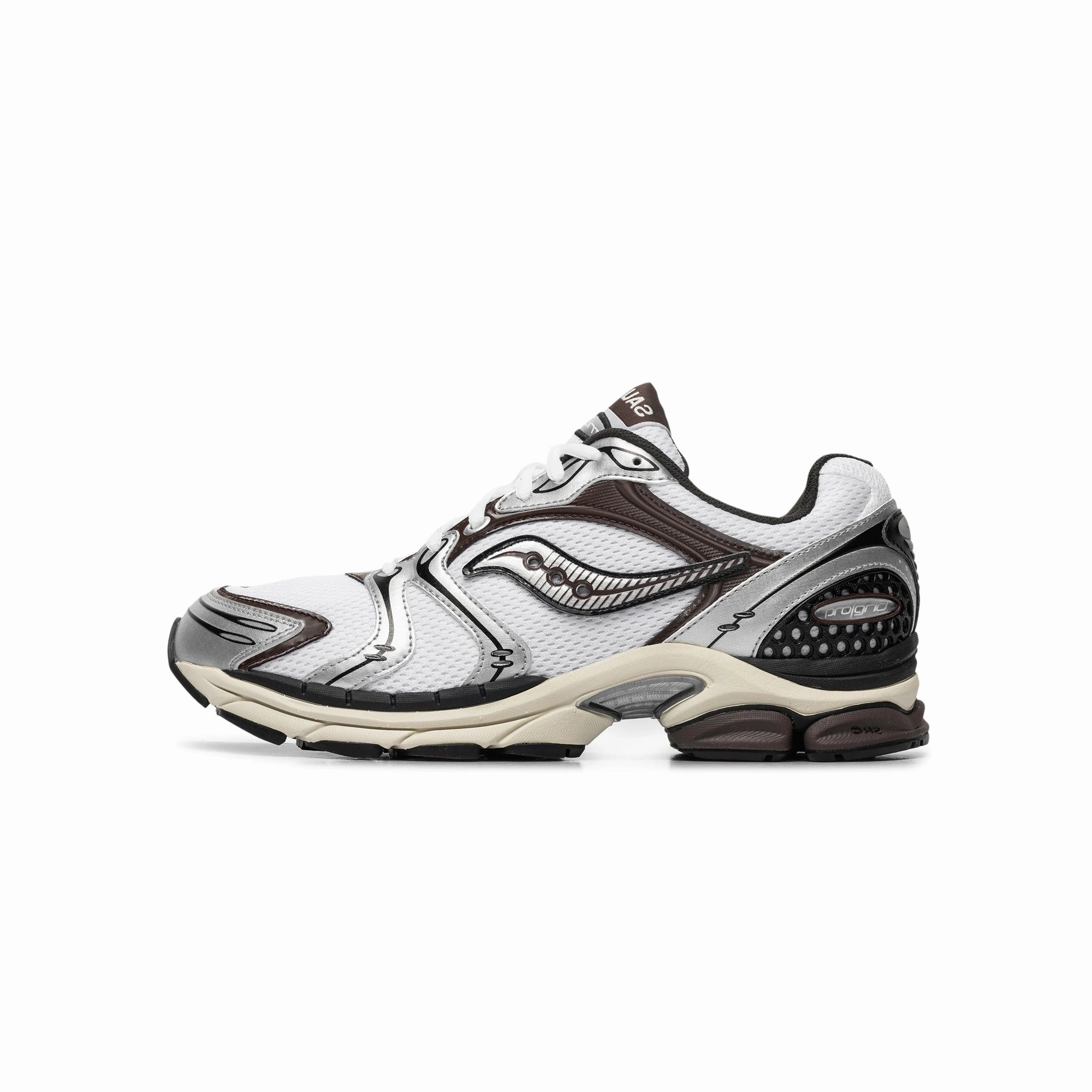Saucony Mens ProGrid Triumph 4 Silver XLD Shoes Gusseted Tongue Fit Daily