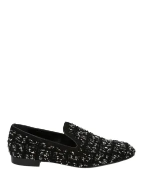 soft fit Suede Bead-Embellished Slippers