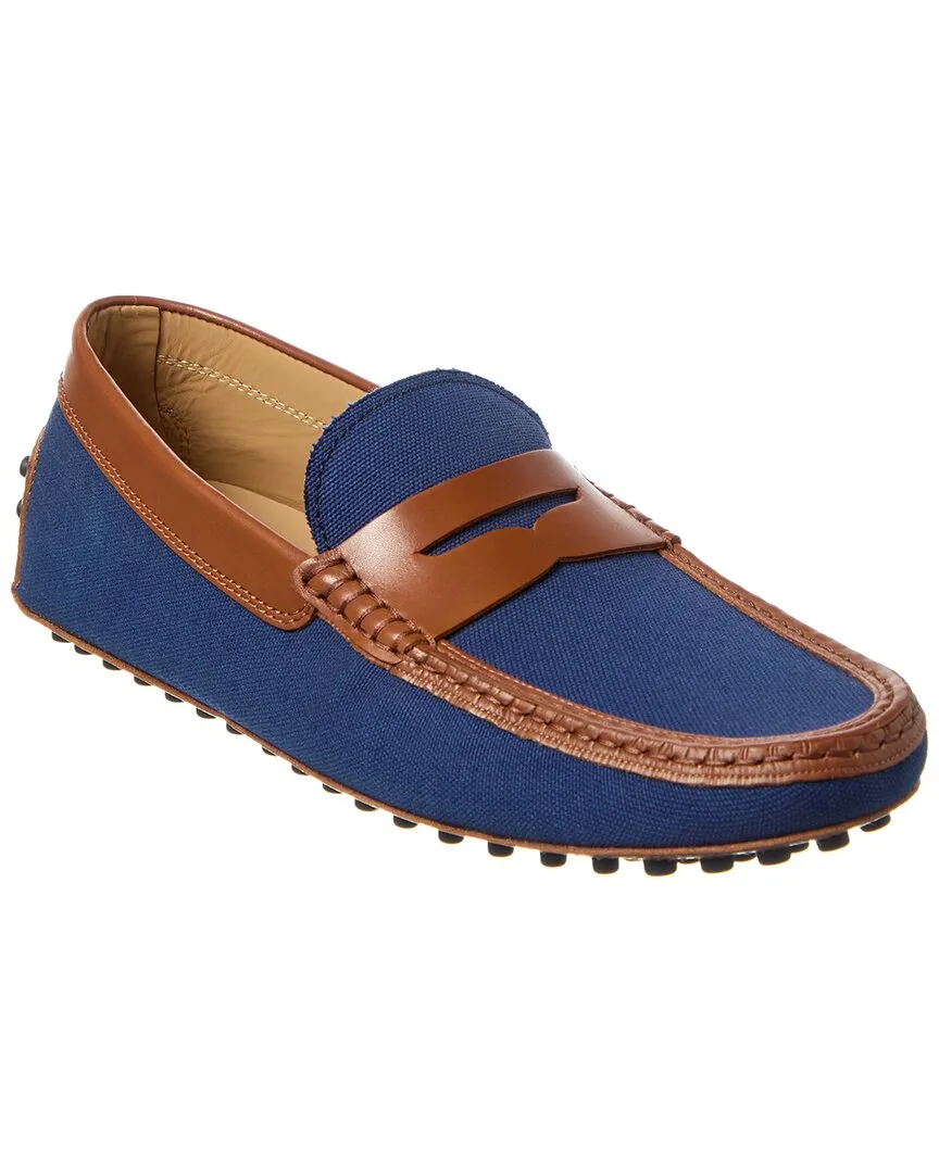 Non Marking Outsole All Occasion TOD??s Gommino Canvas & Leather Loafer